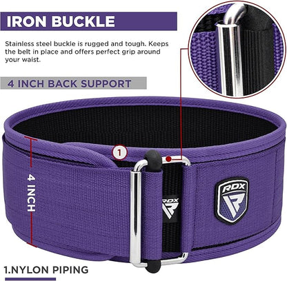 RDX Women Weight Lifting Belt 4” Adjustable Back