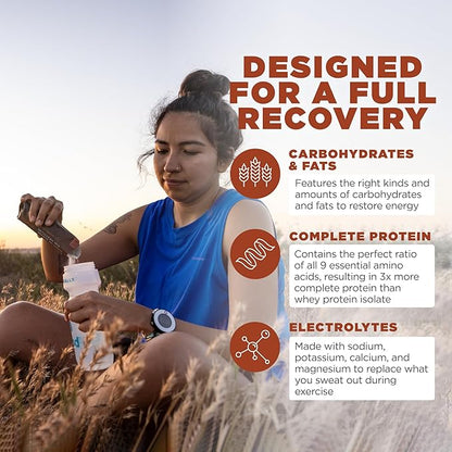 Tailwind Nutrition Recovery Mix, Complete Protein, Carbohydrates, and Electrolytes Powder Drink Mix for Post-Workout, Free of Gluten, Soy, and Dairy, Vegan, 15 Servings, Salted Caramel