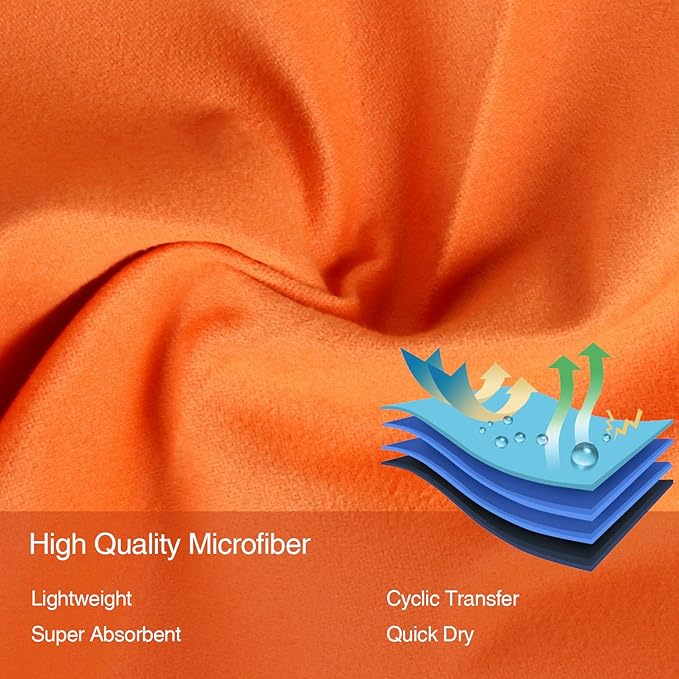 HOEAAS 2 Pack Microfiber Camping Towels