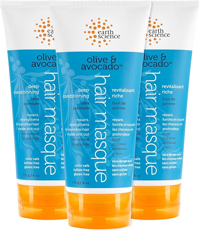 Earth Science - Olive & Avocado Deep Conditioning Hair Masque: for Normal to Dry Hair (3 pk, 6 oz.)