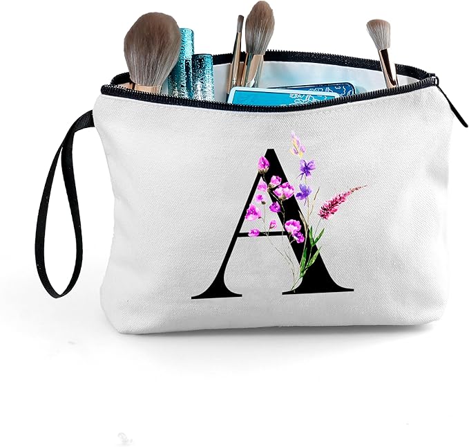 SEAMOON Women Birthday Unique Maid of Honor Friendship Gifts for Women Sister Bridesmaid Bride Personalized Travel Makeup Cosmetic Bag with Mirror Valentines Mothers Day Christmas Graduation A