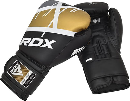 RDX Boxing Gloves EGO, Sparring Muay Thai Kickboxing MMA Heavy Training Mitts, Maya Hide Leather, Ventilated, Long Support, Punching Bag Workout Pads, Men Women Adult 8 10 12 14 16 oz