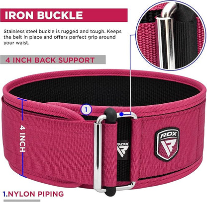 RDX Women Weight Lifting Belt 4” Adjustable Back