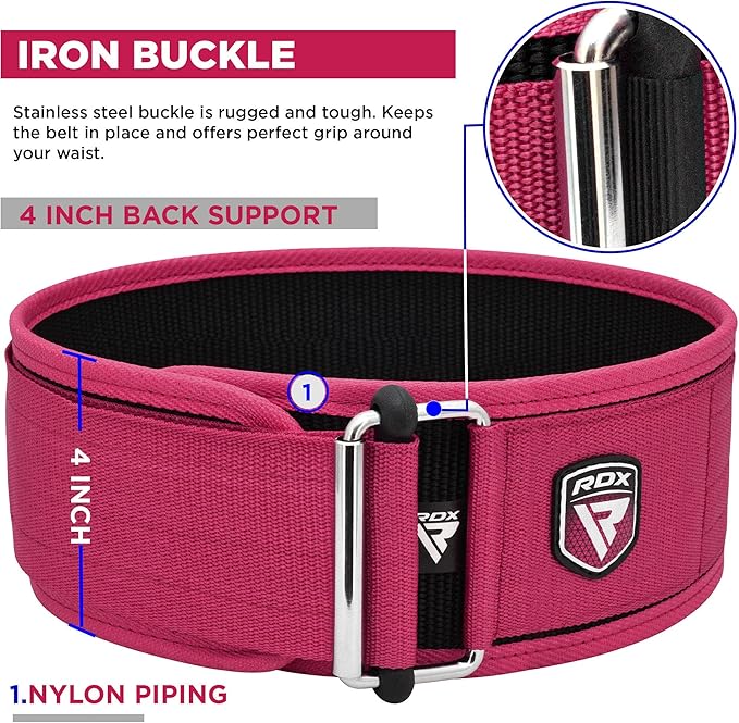 RDX Women Weight Lifting Belt 4” Adjustable Back