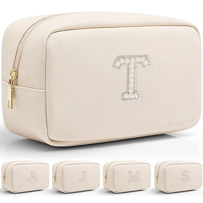 Vlando Teacher Appreciation Gifts for Women Travel Makeup Pouch Toiletry Bag Gift for Mother Friends Cute Desktop Cosmetic Organiser T
