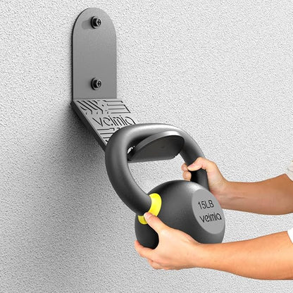 Kettle Bell Wall Rack, Wall Mounted Kettle Bell Storage Hanger, Gym Storage Mount for Many Size Kettlebell, Kettlebell Rack with Rubber mat is Choice for Home or Commercial Gyms