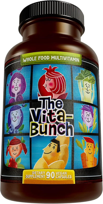 Whole Food Multivitamin Fruit & Super Greens All-in-one Vitamin Complex, 90 Vegan Capsules - Daily Vitamin for Women and Men - Iron, Zinc, B12, Vitamin A, D3 and More