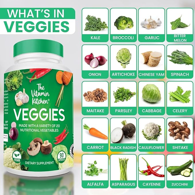 Fruit and Veggie Supplements-Made in USA-180 Fruits, 180 Veggies Capsules to Boost Energy Level -Whole Food Fruits and Vegetable from Super Foods-Soy & Vegan Free (Pack of 4)