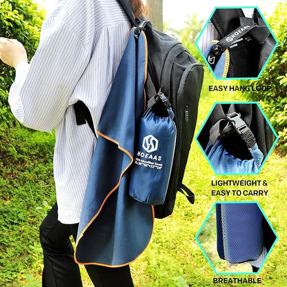 HOEAAS 2 Pack Microfiber Camping Towels