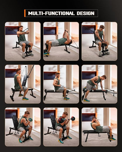 Adjustable Weight Bench Press Set for Full-Body Workout 1000 lbs