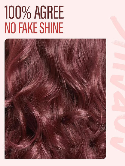 GORGIUS Glueless Wavy Wig with Bangs Burgundy Synthetic Curtain Bang Wig with Realistic Scalp 22 Inch