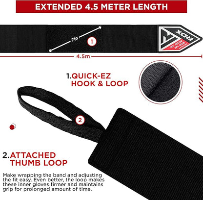 RDX Boxing Gloves 10 Oz Men Women with Boxing Hand Wraps Inner Gloves, 180 Inches Mexican Style Boxing Wrist Straps, Heavy Punching Bag Gloves for Boxing Kickboxing, Muay Thai, MMA Martial Arts