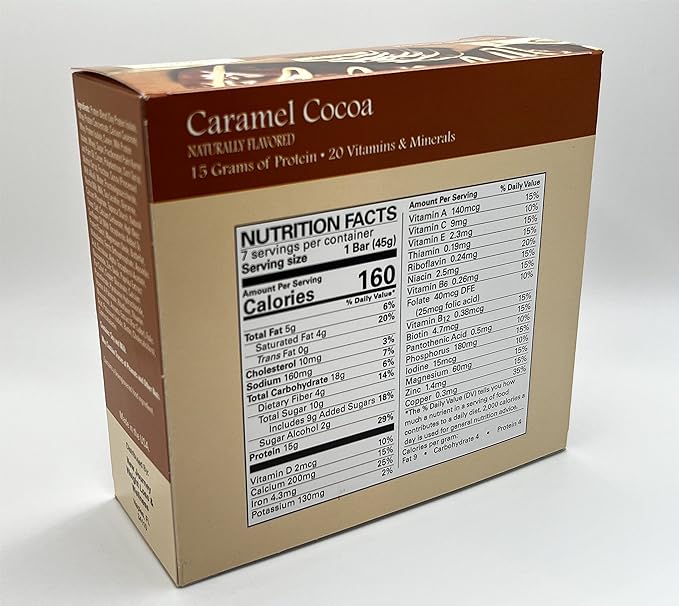 Caramel Cococa Bar - New Journey Weight Loss & Wellness - High Protein Meal Replacement Nutrition Bar (7 bars/box)