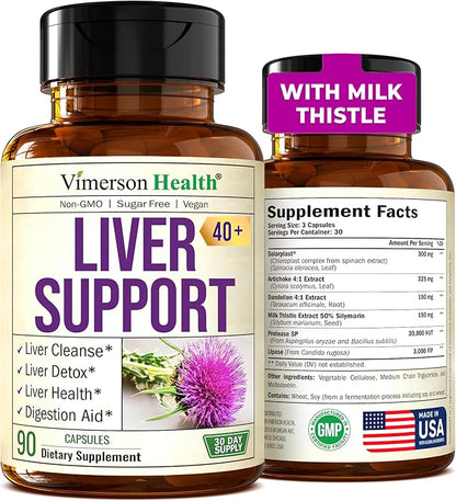 Liver Cleanse Detox & Repair Milk Thistle Supplement. Liver Support with Digestive Enzymes, Artichoke Extract, Dandelion Root Supplement. Milk Thistle Liver Detox & Liver Cleanse. 90 Liver Health Caps
