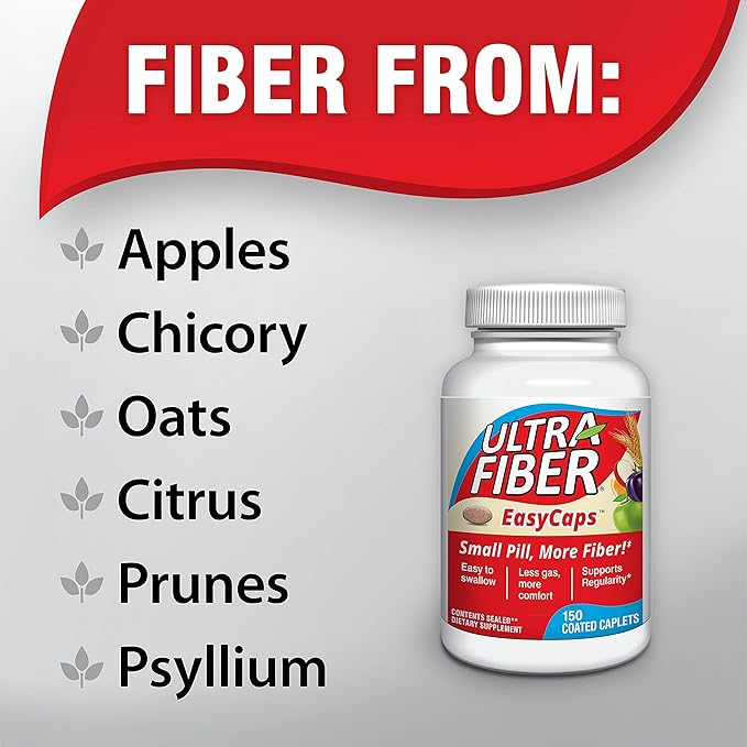Caplets - The Small Pill with More Fiber - Fiber Support for Regularity – 150ct