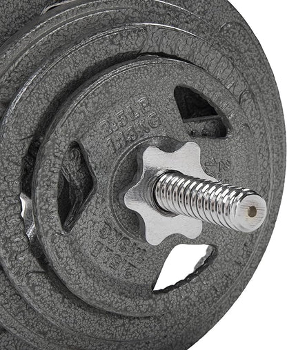 Signature Fitness Cast Iron Standard Weight Plates Including 5FT Standard 45-Pound Set (35 Pounds 10 Pounds