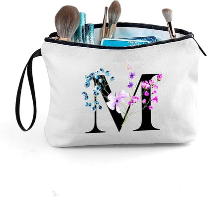 SEAMOON Birthday Maid of Honor Gifts for Women Her Mom Team Teacher Friend Bridesmaid Bride Personalized Makeup Cosmetic Bag with Mirror Valentines Mothers Day Christmas Graduation M