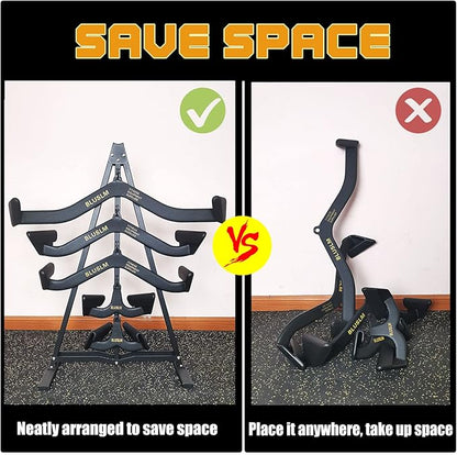 Gym Fitness LAT Pull Down Bar Storage Rack for Mag Grip - Heavy Duty A-Frame Stand for LAT Pulldown Attachments