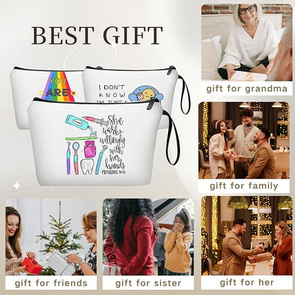 Dental Hygienist Gifts,Dentist Gift,Dental Assistant Gifts,Teeth Gifts for Female Friend Sister,Dental Gifts,Dental Gifts for Coworkers,Dentist Appreciation Gift Makeup Bag,Christmas Gifts