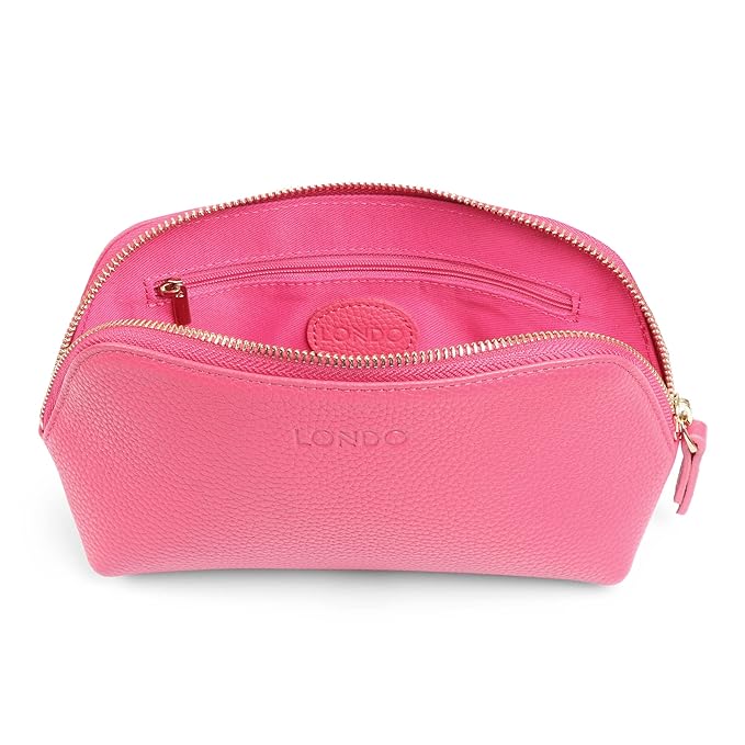 Genuine Leather Makeup Bag Cosmetic Pouch Travel Organizer Toiletry Clutch