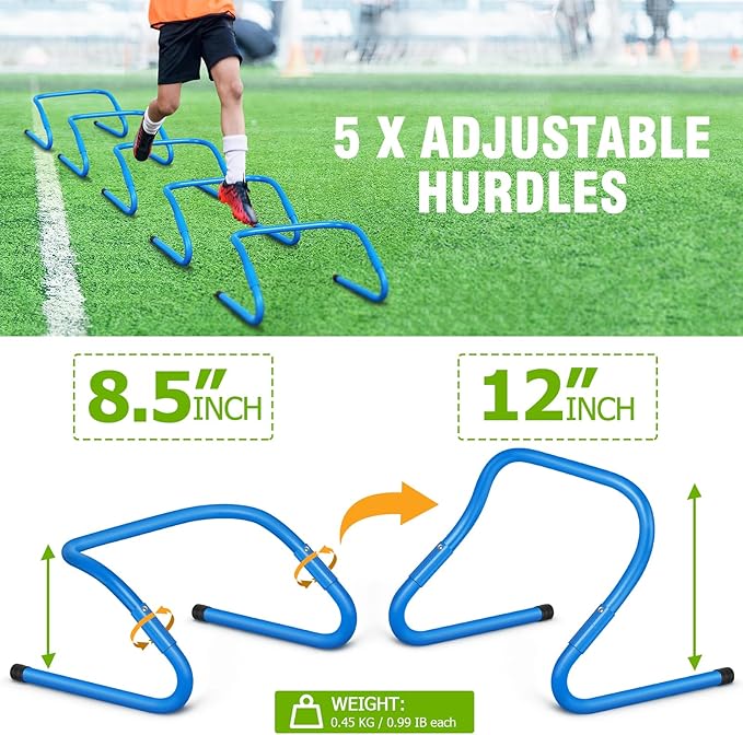 Speed and Agility Training Equipment: 5 Adjustable Agility 20ft Agility