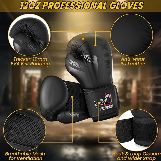 Prorobust Punching Bag for Adults, Red 4ft Oxford Heavy Boxing Bag Set with 12 oz Gloves for MMA Kickboxing Boxing Karate Home Gym Training (Unfilled)