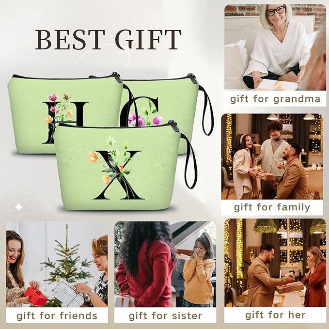 SEAMOON Happy Birthday Friendship Bridesmaid Team Gifts for Employees Women Mom Aunt Daughter Teenage Girl Personalized Make up Cosmetic Bag Travel with Mirror Mothers Day Christmas Graduation X