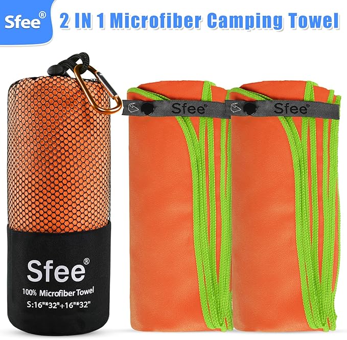 Sfee 2 Pack Microfiber Travel Towel