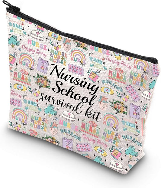 WCGXKO Nurse Gift Nurse Cosmetics Gift Nursing School Survival kit Gift for RN CNA LPV BSN LVP (NURSE life bag)