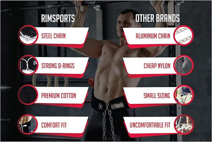 RIMSports Dip Belt For Weight Lifting - Weighted