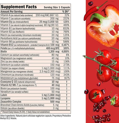 ANDREW LESSMAN Essential-1 Multivitamin 1000 IU Vitamin D3 360 Small Capsules – 100 mcg Methyl B12. CoQ10 Lutein Lycopene Zeaxanthin. High Potency. No Additives. Gentle Ultra-Mild. One Daily Capsule