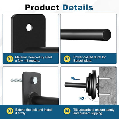 Weight Plate Holder, Wall Mounted Weight Rack Storage for Olympic Weight Plate,Home Gym Organizer
