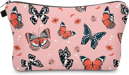 Cute Travel Makeup Bag Cosmetic Bag Small Pouch Gift for Women (Butterfly)