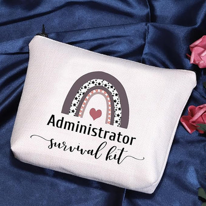 POFULL Admin Gift Office Worker Gift Admin Job Gift Administrator Survival Kit Cosmetic Bag Administrator Appreciation Gift (Administrator bag)