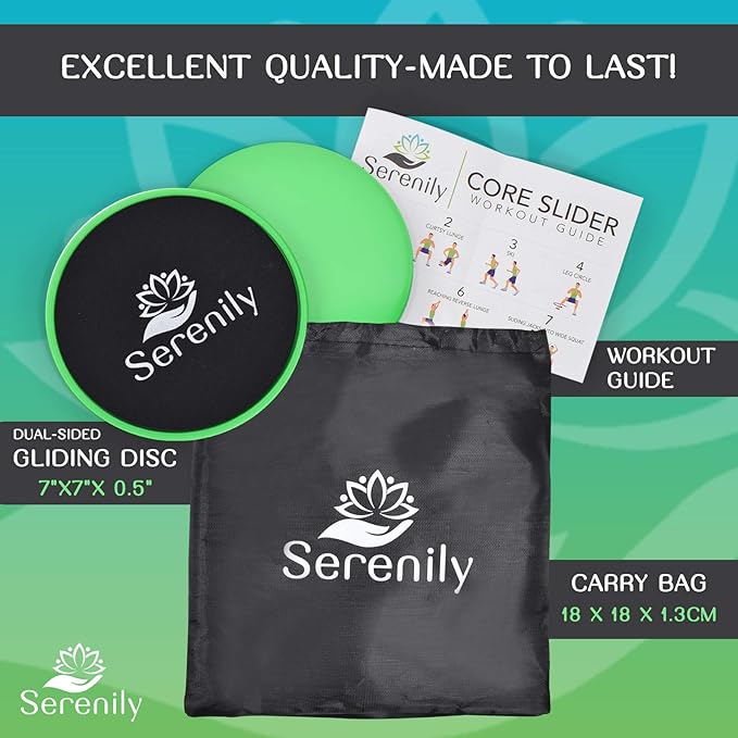Serenily Sliders for Working Out - Core Exercise Sliders 2 Dual