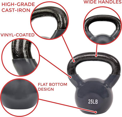 Sunny Health & Fitness Vinyl Coated Kettlebell
