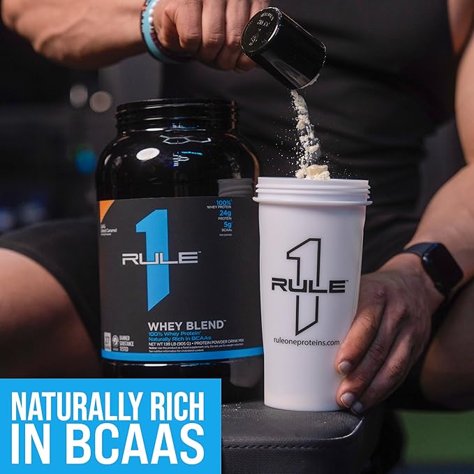 Rule One Proteins, R1 Whey Blend- Café Mocha, 24g Fast-Acting Whey Protein Concentrates, Isolates, and Hydrolysates Per Serving, with Naturally Occurring EAAs and BCAAs, 5lbs