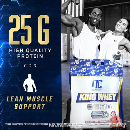 Ronnie Coleman Signature Series King Whey, Leading Whey Protein with Added Whey Isolate (10lb, Strawberry Cheesecake)