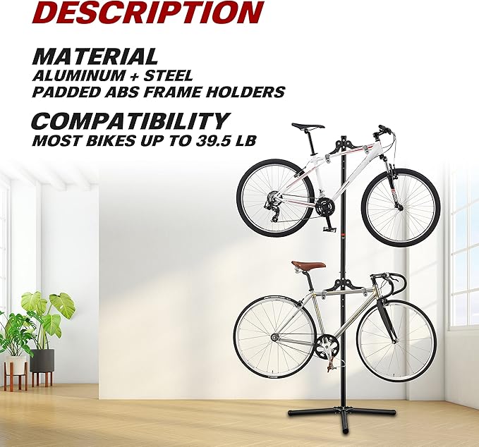 Ibera Wall Mount Hanger, Indoor Bicycle Hook Holder Storage Rack for Home or Garage