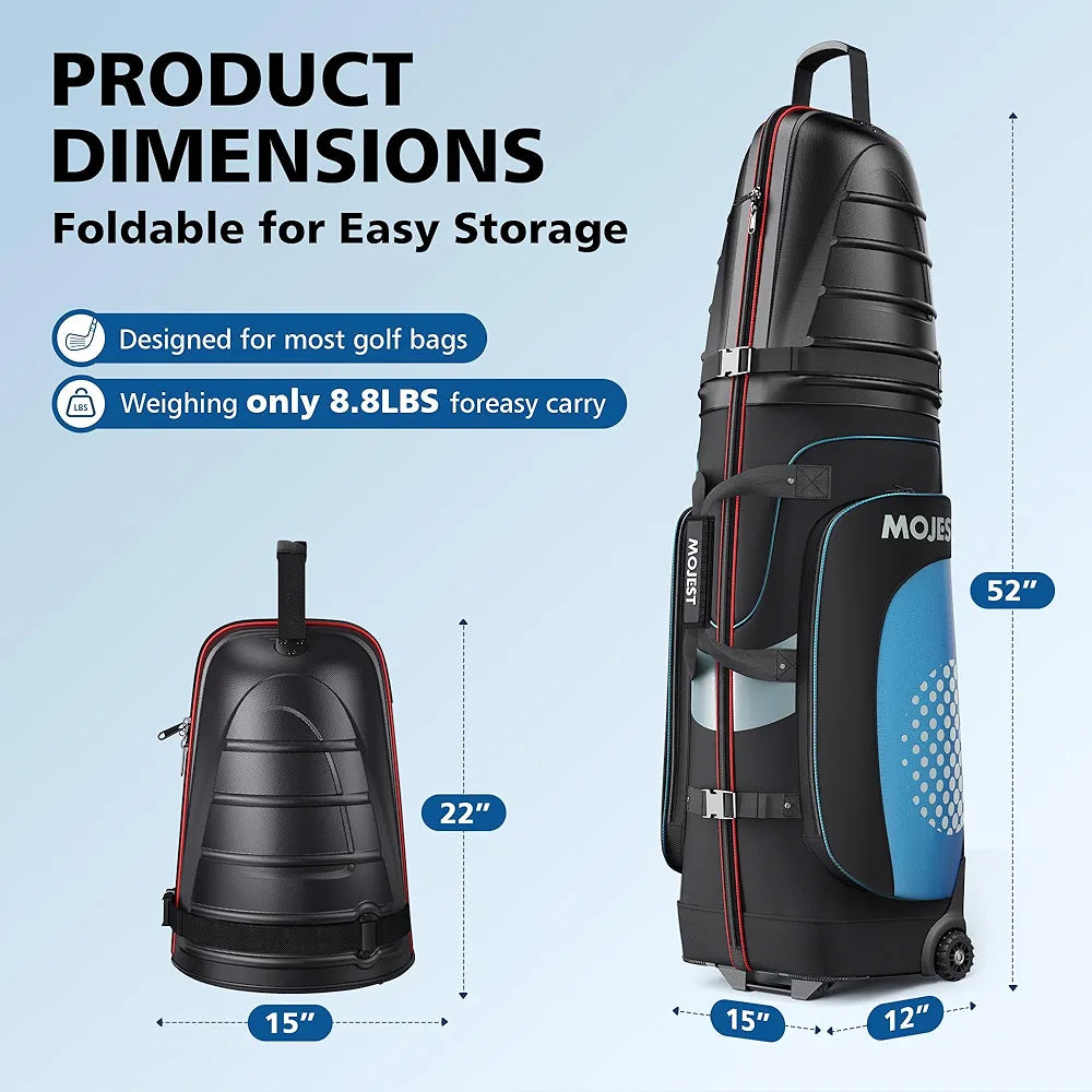 Golf Travel Bags for Airlines with Wheels, Hard Case Top and 1680D Heavy Duty Oxford Protect Golf Clubs, Lightweight and Easy to Maneuver