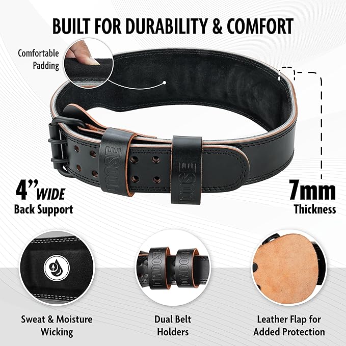 DMoose Weight Lifting Belt - Squat and Gym 7MM Premium