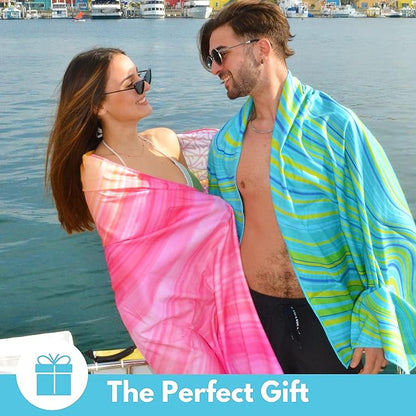 ECCOSOPHY Microfiber Beach Towel - Sand Free Towels 71x35 in