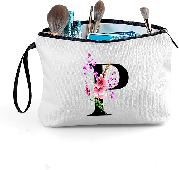 SEAMOON Happy Birthday Friendship Womens Bridesmaid Coolest Gifts for Sister Teacher Coworkers Personalized Travel Makeup Cosmetic Bag with Mirror Valentines Mothers Day Christmas Graduation P