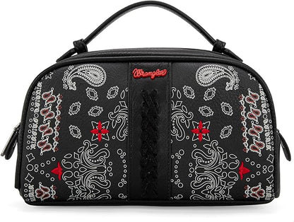 Wrangler Makeup Pouch Bag Mini Western Toiletry Purse Cosmetic Organizer Paisley Travel Pouch for Women