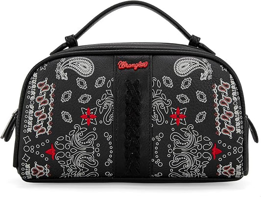 Wrangler Makeup Pouch Bag Mini Western Toiletry Purse Cosmetic Organizer Paisley Travel Pouch for Women