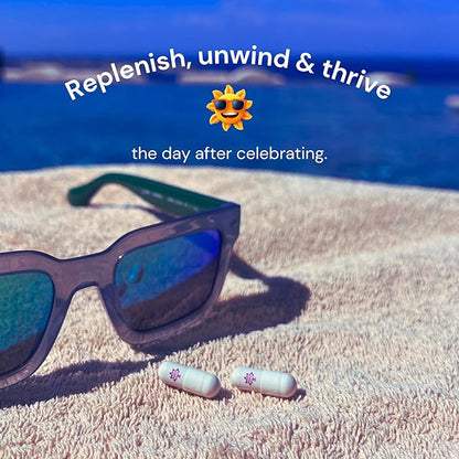purple tree Next Day, Post-Celebration Wellness - Take Tomorrow | Replenish & Feel Your Best | Ashwagandha, Ginger, Peppermint, Milk Thistle, Electrolytes, Vitamins, 30 Pills