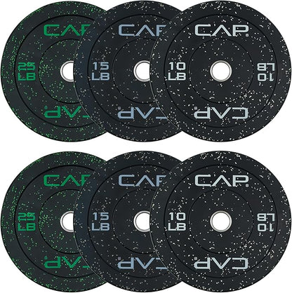 CAP Barbell 2-Inch Olympic Bumper Plate Weight Set 100-370 lbs