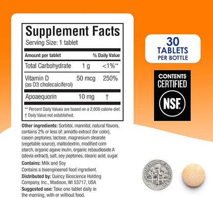 Prevagen Regular Strength 10mg, 30 Chewables|Orange-1 Pack| with Apoaequorin & Vitamin D with Attractive and Stackable Storage Box