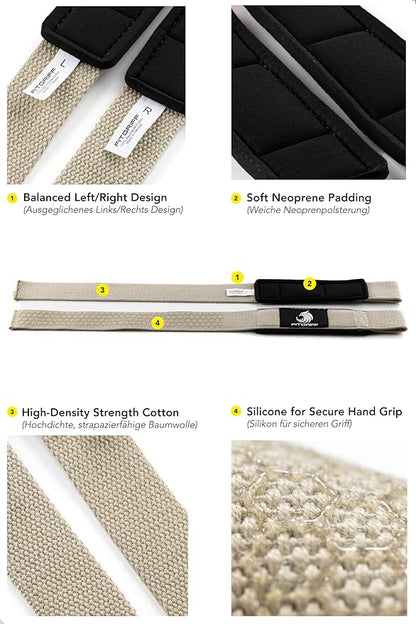 Fitgriff® Lifting Wrist Straps for Weightlifting