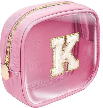 Preppy Stuff Birthday Gifts for Women - Pink Preppy Makeup Bag Best Friend Birthday Gifts Teacher Gifts for Women Wedding Gifts Bridesmaid Gifts Daughter Teacher Wife Gifts Teen Girl Gift (Pink, K)